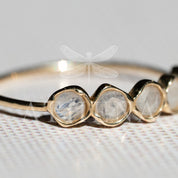 Moonstone Band Ring in 14K Yellow Gold