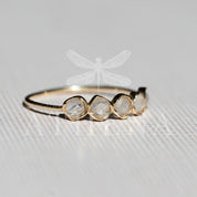 Moonstone Band Ring in 14K Yellow Gold