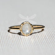 Moonstone Solitaire Ring in 14K Yellow Gold