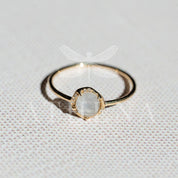 Moonstone Solitaire Ring in 14K Yellow Gold