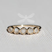 Moonstone Band Ring in 14K Yellow Gold