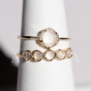 Moonstone Band Ring in 14K Yellow Gold