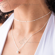 Layering Necklace Ball Pendant in Sterling Silver