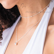 Layering Necklace Ball Pendant in Sterling Silver