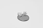 Snowflake CZ Studs in Sterling Silver