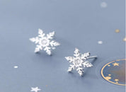 Snowflake CZ Studs in Sterling Silver