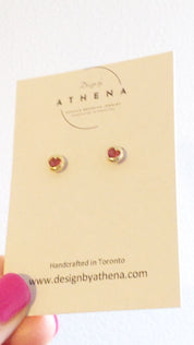 Heart Stud Earrings in Sterling Silver