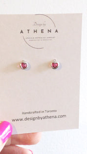 Heart Stud Earrings in Sterling Silver