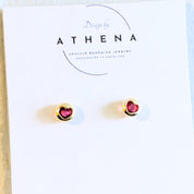 Heart Stud Earrings in Sterling Silver
