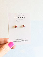 Heart Stud Earrings in Sterling Silver