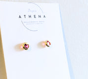 Heart Stud Earrings in Sterling Silver