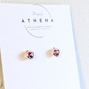 Heart Stud Earrings in Sterling Silver