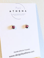 Heart Stud Earrings in Sterling Silver