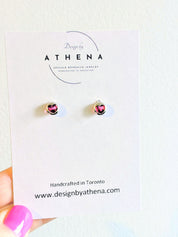 Heart Stud Earrings in Sterling Silver