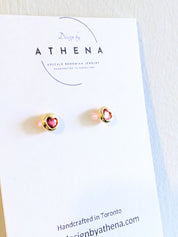 Heart Stud Earrings in Sterling Silver