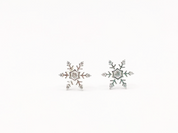 Snowflake CZ Studs in Sterling Silver