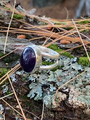 The Oracle Stone | Amethyst Ring | Split Band Sterling Silver | One of a Kind