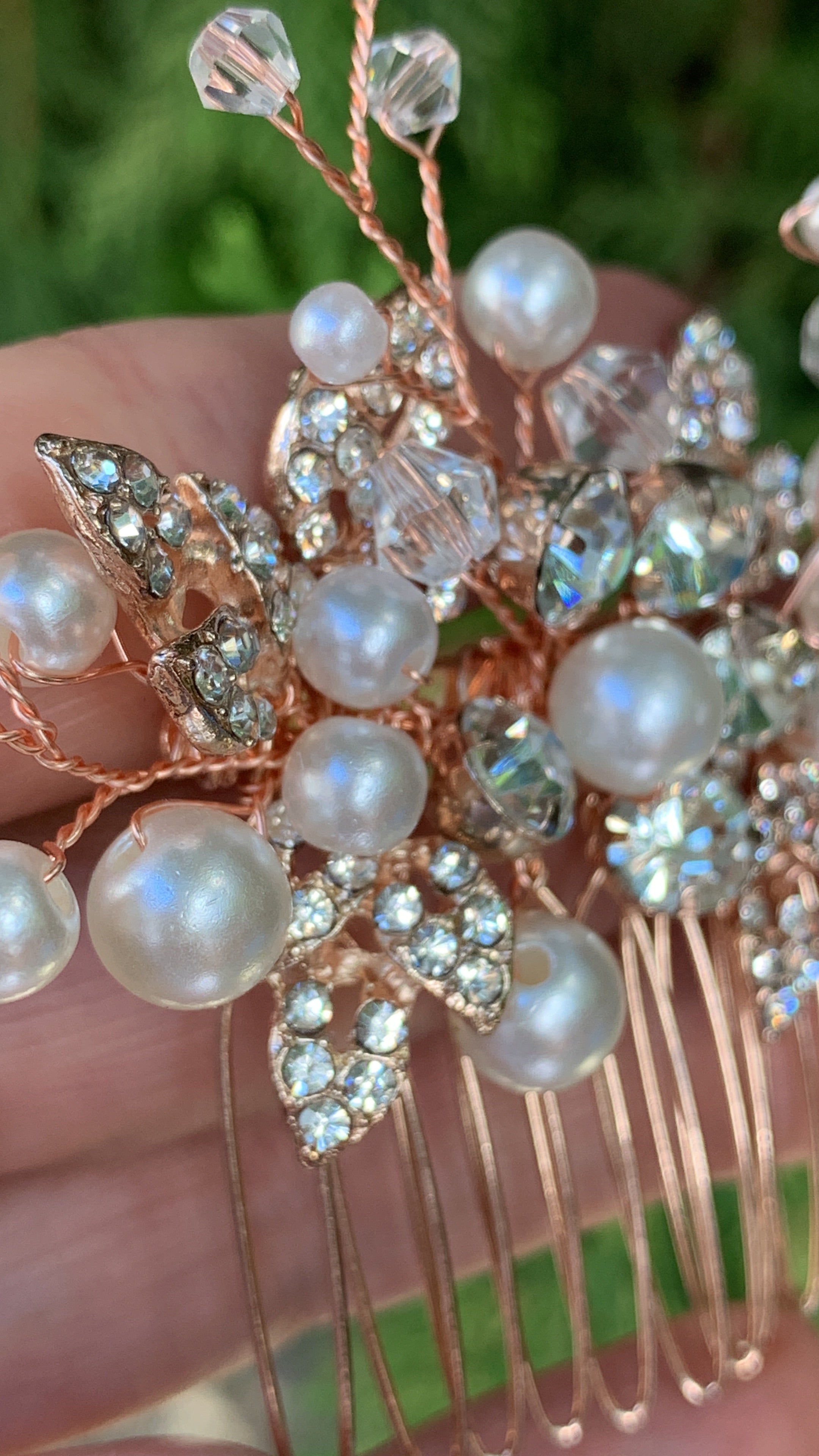 #017: Rose Gold Bridal Hair Comb