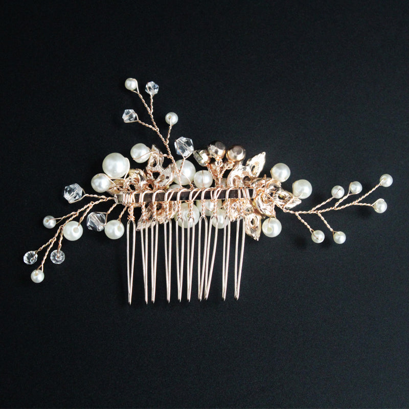 #017: Rose Gold Bridal Hair Comb