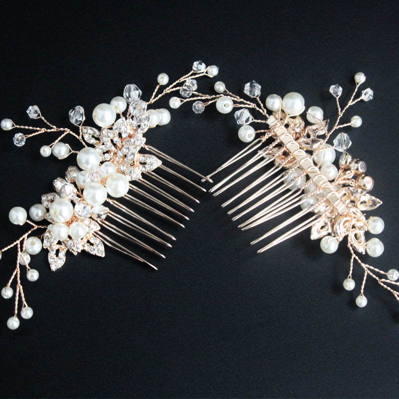 #017: Rose Gold Bridal Hair Comb