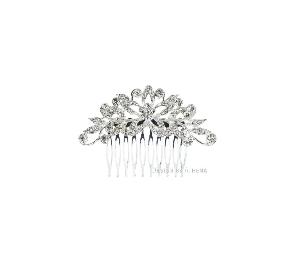 #6 - Silver Crystal Bridal Hair Comb, Wedding, Decorative Pin, Bridal Pin, Bridesmaid, Wedding Hair Accessories, Ornamental Accessories