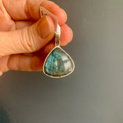 One-of-a-Kind Triangle Labradorite Pendant in Sterling Silver