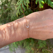 Rose Gold Fill Bracelet | Clear Crystal CZ | Handmade, Made-to-Order | Birthstone Jewelry