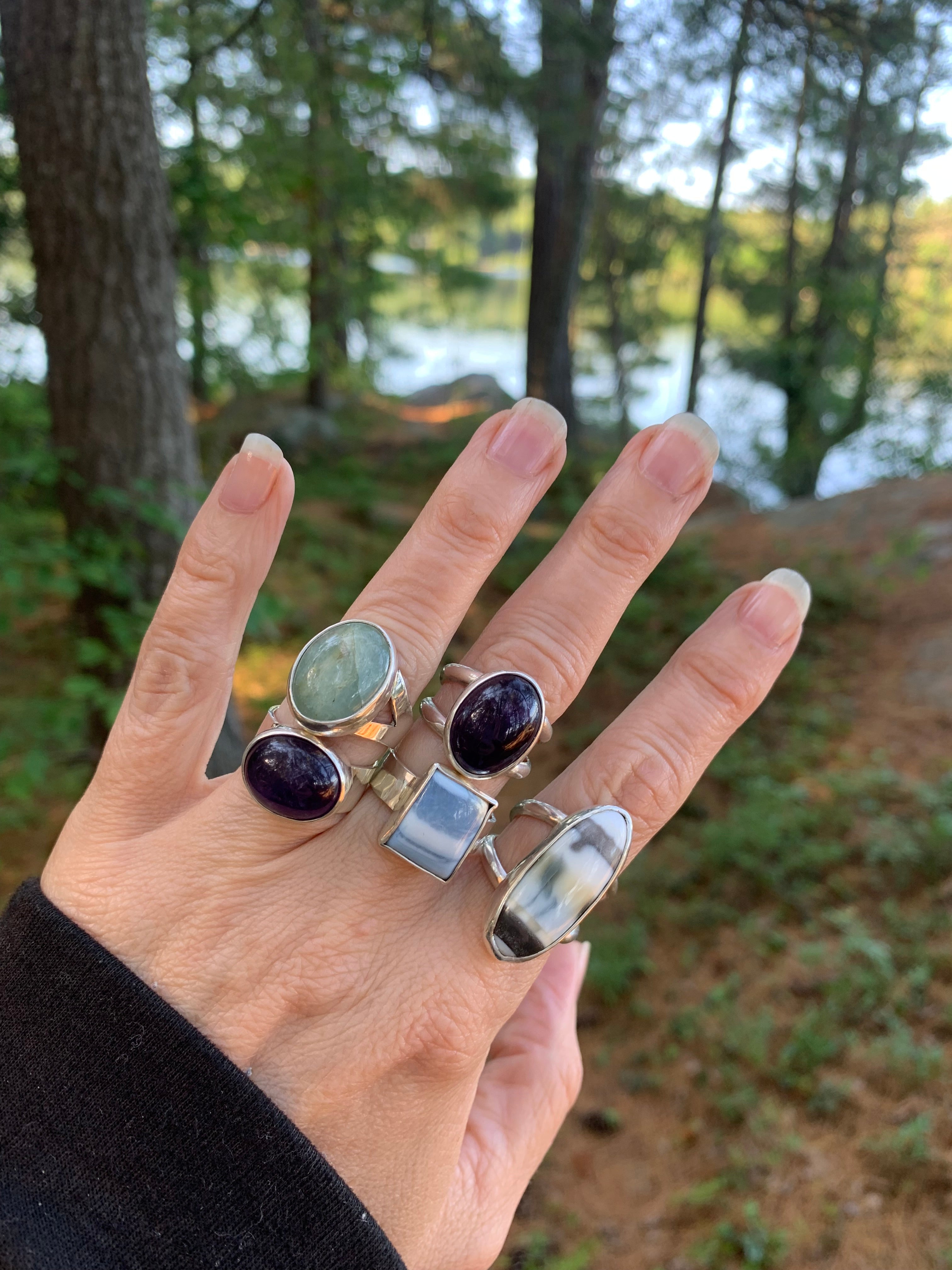 Sterling Silver Aquamarine Ring – Seafoam Green Beryl – One-of-a-Kind Handmade Ring – Sereia by Design by Athena