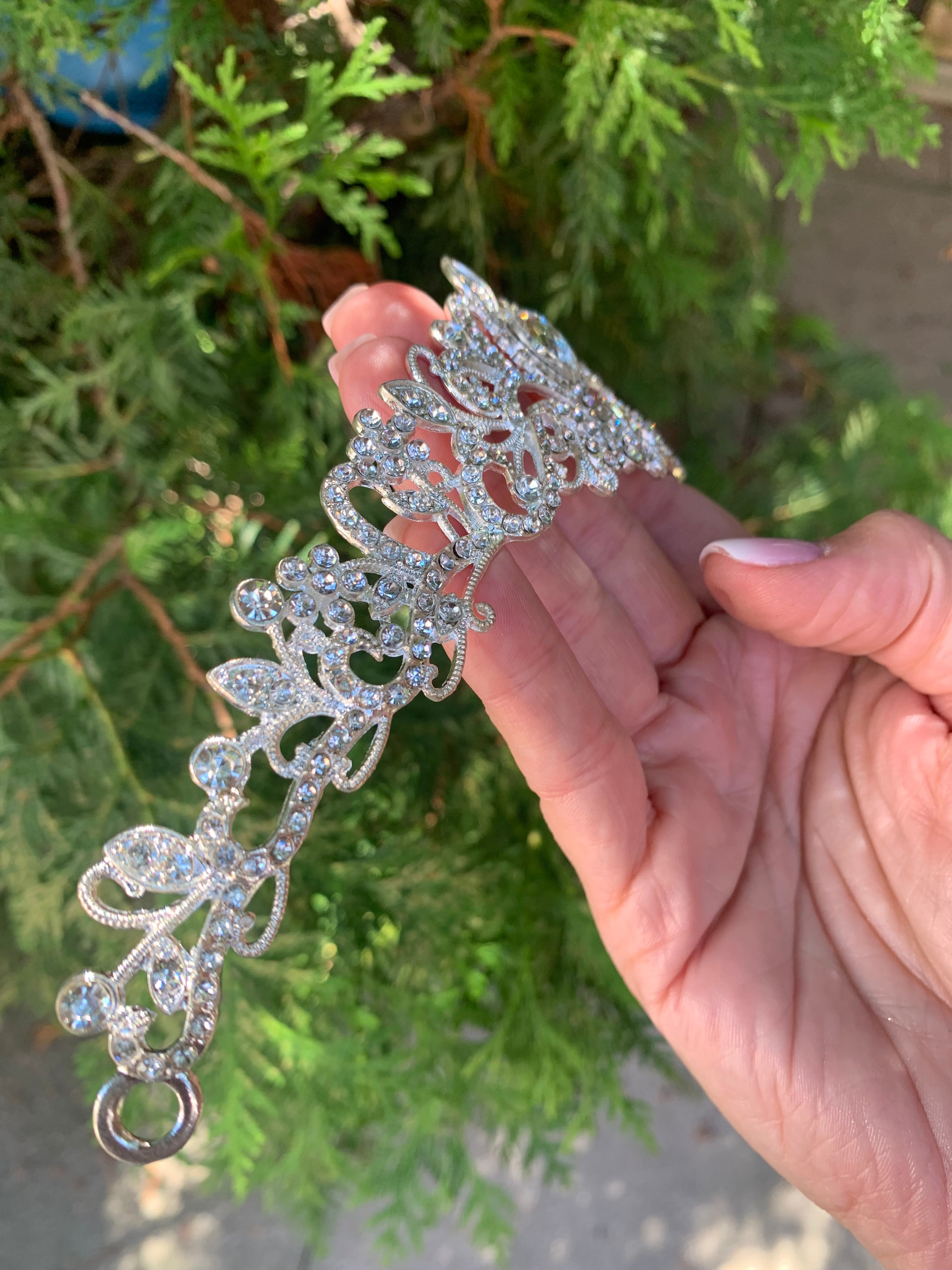 #036 Wholesale Silver Bridal Tiara – 1.7" CZ & Crystal Wedding Crown