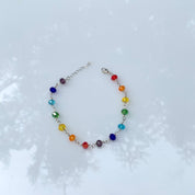 Chakra Bracelet in Rose Gold Fill | Handmade Glass Bead Energy Jewelry | Custom Fit with Extension