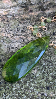 Peridot Bloom Necklace – Handcrafted Yellow Gold Fill August Birthstone