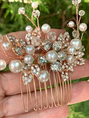 #017: Rose Gold Bridal Hair Comb