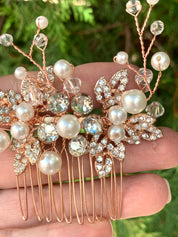 #017: Rose Gold Bridal Hair Comb