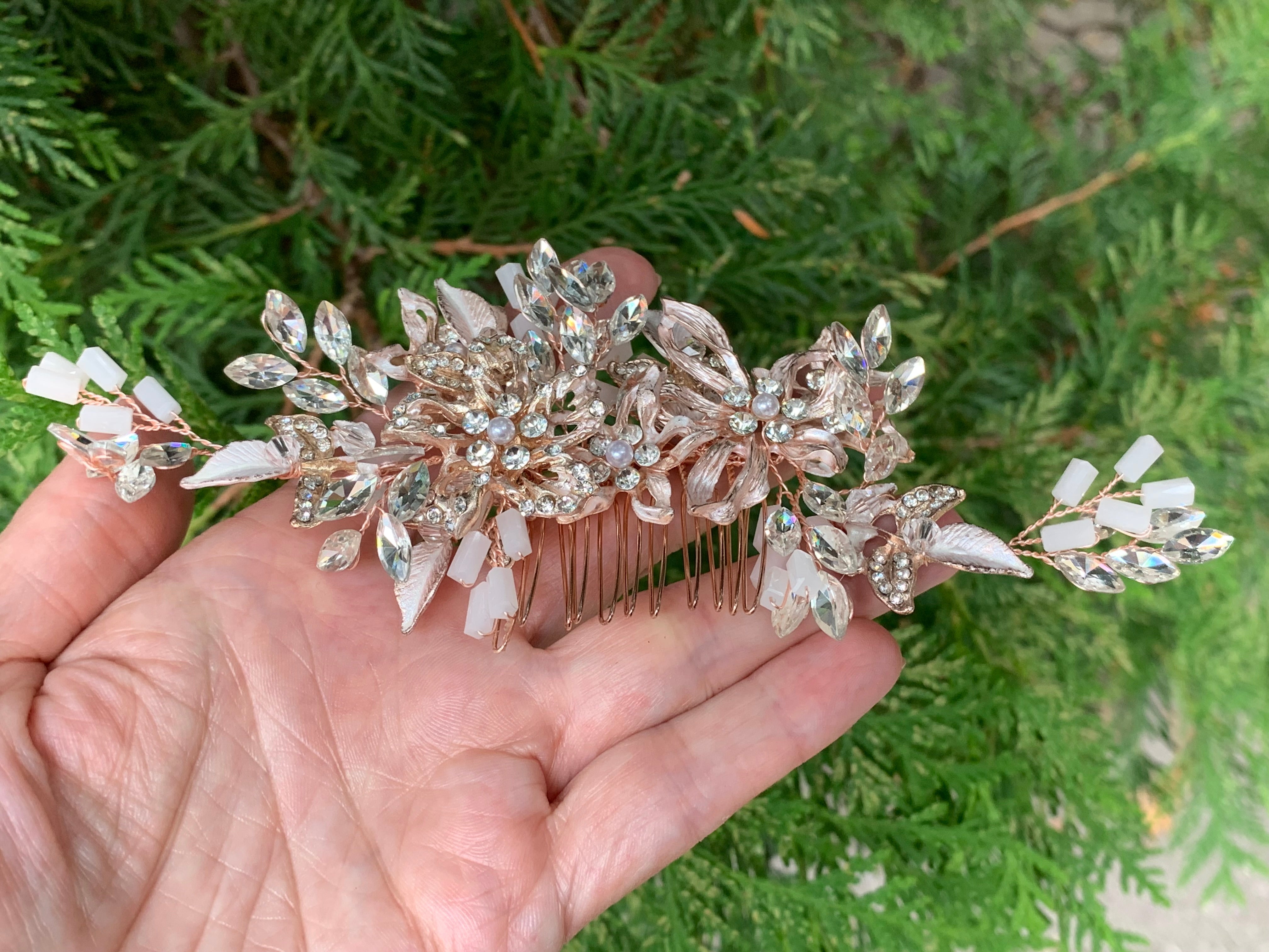 #040: Rose Gold Bridal Hair Comb