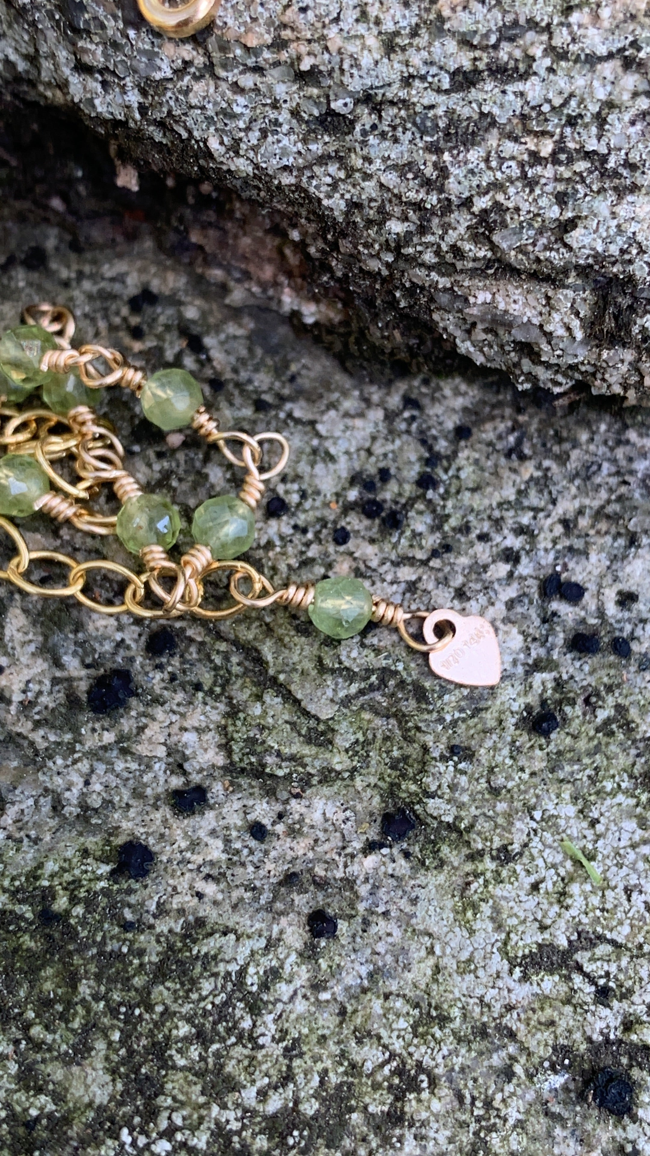 Peridot Bloom Necklace – Handcrafted Yellow Gold Fill August Birthstone