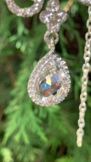 #038: Silver Bridal Jewelry Set – Crystal Necklace & Drop Earrings for Weddings