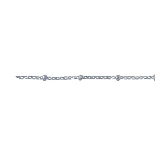 Sterling Silver 1.2mm Cable Chain with 2mm Beads, By the Foot