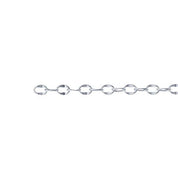 Sterling Silver 2mm Dapped Flat Oval Cable Chain, By the Foot