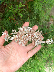 #040: Rose Gold Bridal Hair Comb