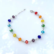 Chakra Bracelet in Rose Gold Fill | Handmade Glass Bead Energy Jewelry | Custom Fit with Extension