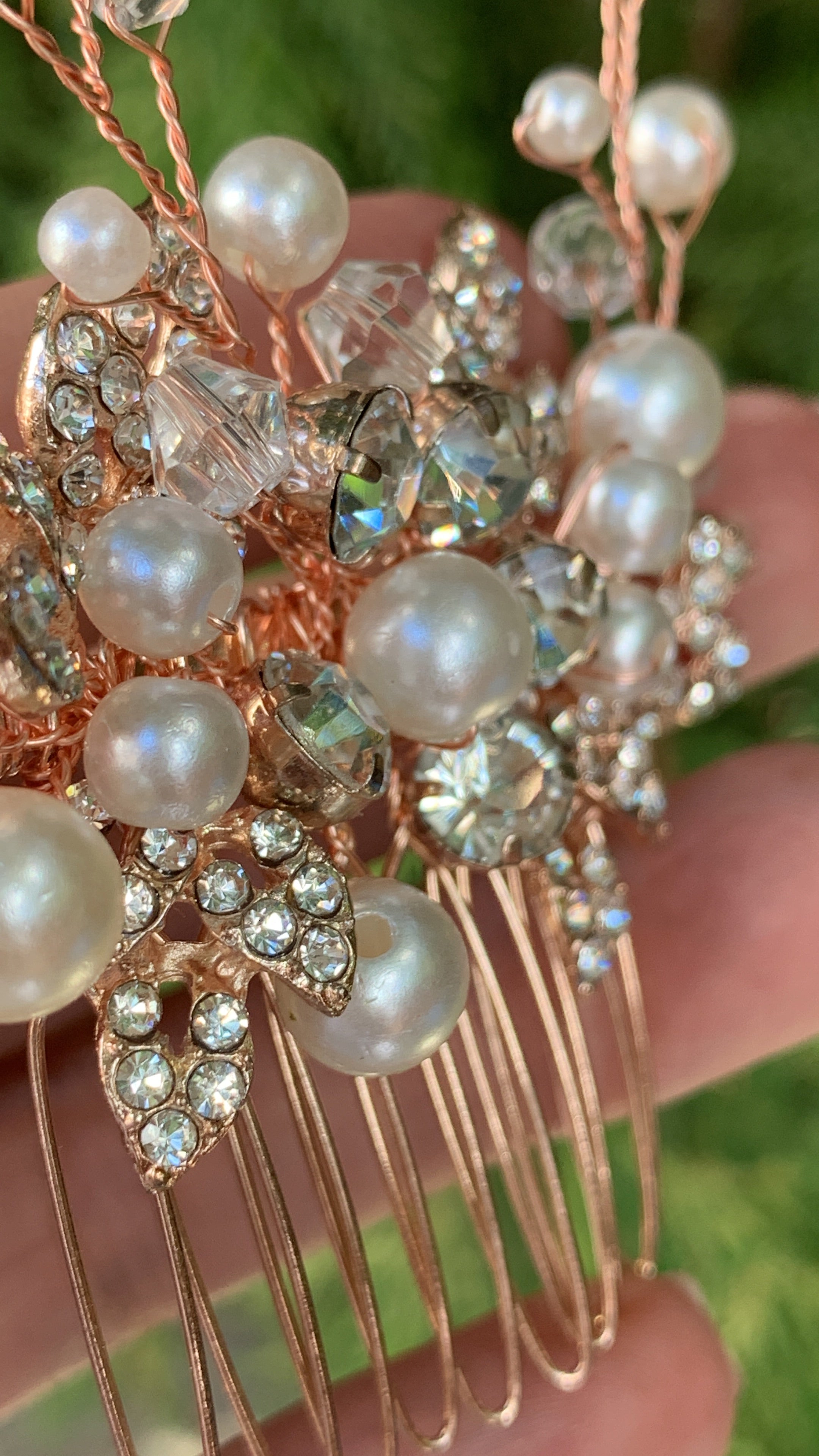 #017: Rose Gold Bridal Hair Comb