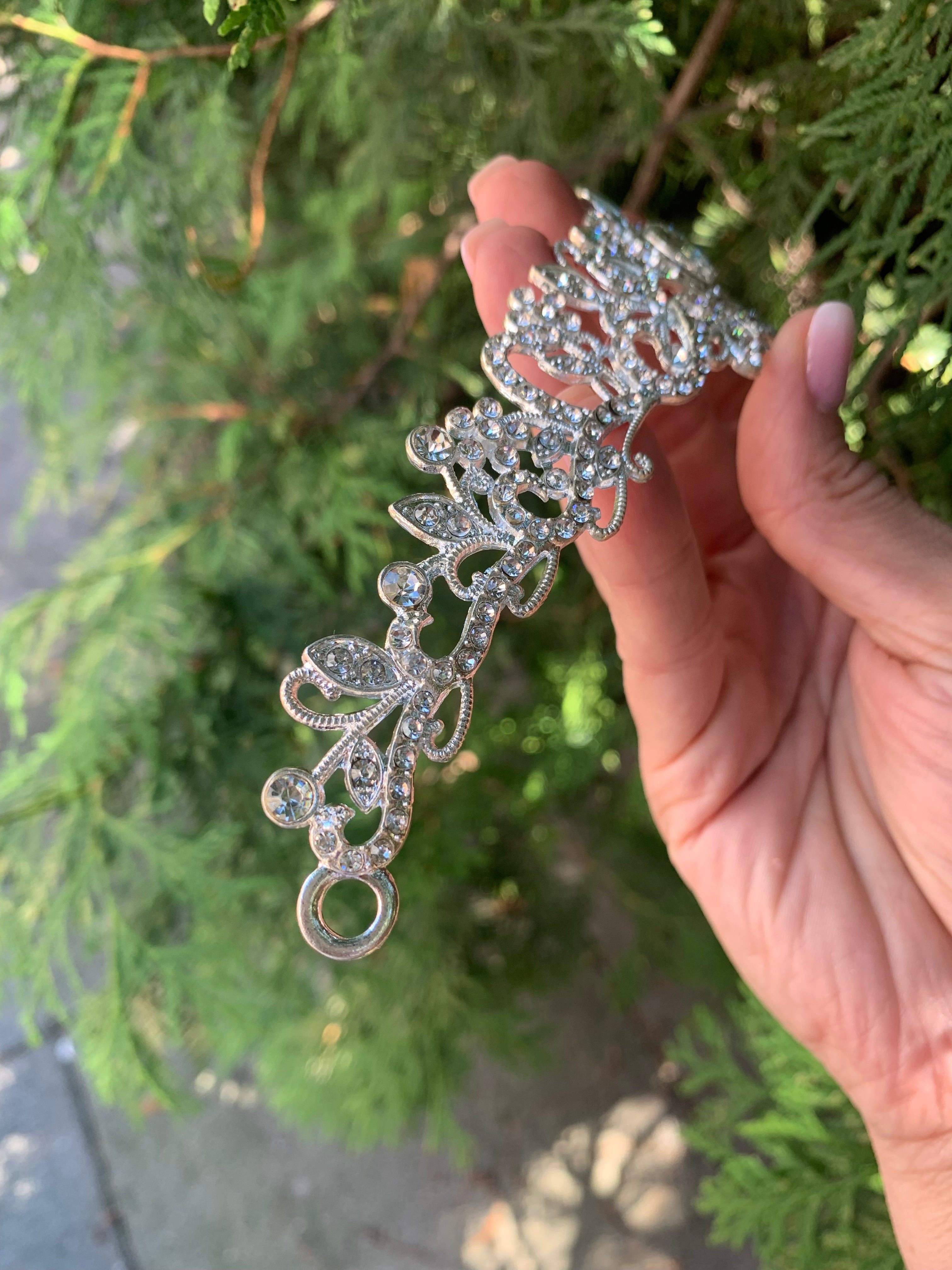 #036 Wholesale Silver Bridal Tiara – 1.7" CZ & Crystal Wedding Crown