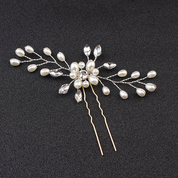 #8: Silver Pearl and Crystal Bridal Hair Pin