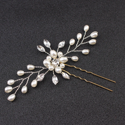#8: Silver Pearl and Crystal Bridal Hair Pin