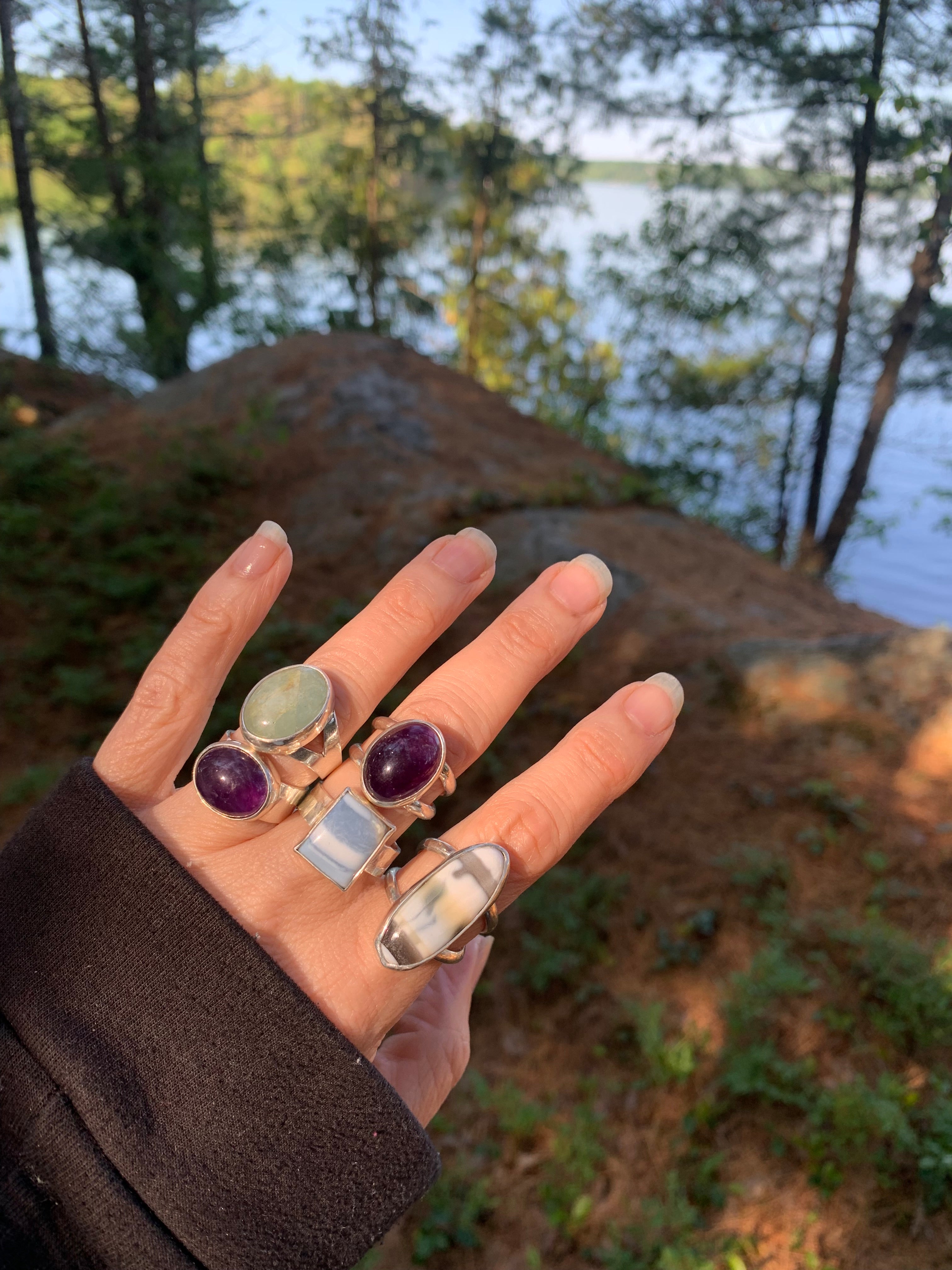 Sterling Silver Aquamarine Ring – Seafoam Green Beryl – One-of-a-Kind Handmade Ring – Sereia by Design by Athena