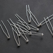 #009: Wholesale Bridal Hair Pins – Set of 20 Silver Pearl & CZ Crystal Flower Clips
