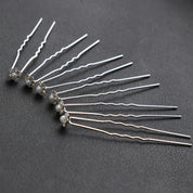 #009: Wholesale Bridal Hair Pins – Set of 20 Silver Pearl & CZ Crystal Flower Clips