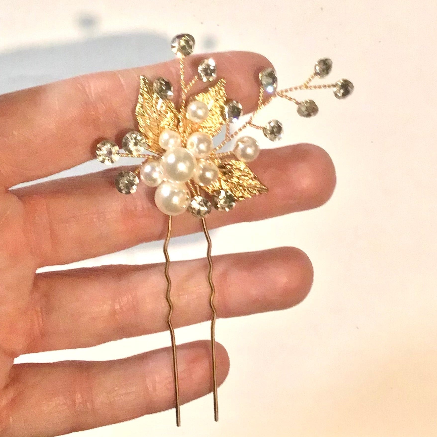 #34 - Bridal Hair Pin, Gold Hair Pin