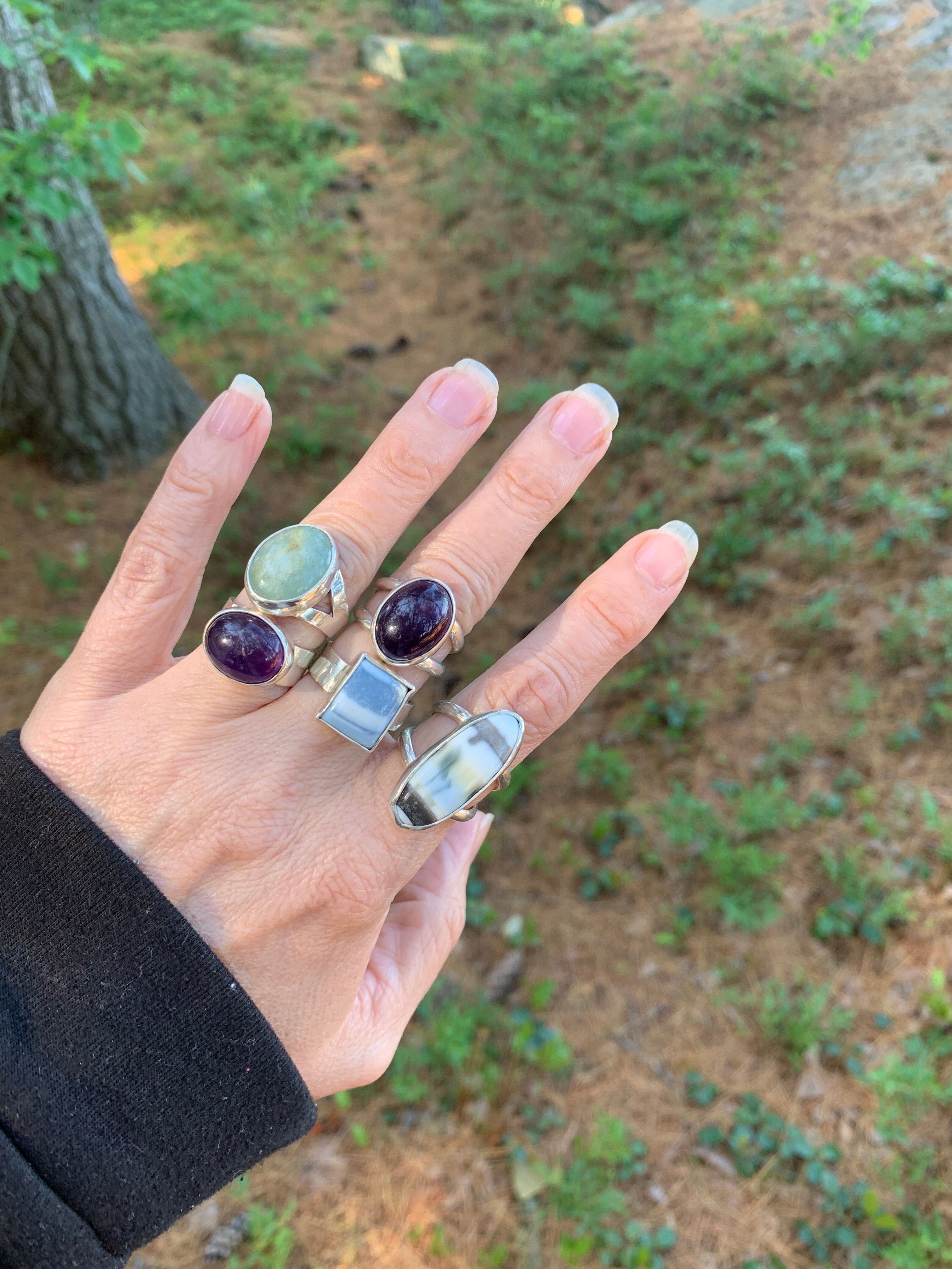 The Oracle Stone | Amethyst Ring | Split Band Sterling Silver | One of a Kind