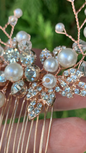 #017: Rose Gold Bridal Hair Comb
